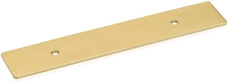 QOGRISUN 5-Pack Solid Brass Cabinet Pulls with Back Plates Brushed Brass Finish