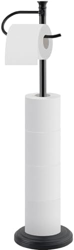 Sturdy Free Standing Toilet Paper Holder for Bathroom Storage