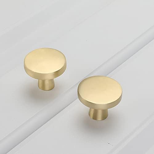 Goldenwarm 10Pack Round Gold Knobs Drawer Cabinet knobs with brushed gold finish