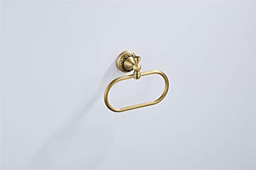 Flybath Oval Towel Ring antique brass finish carved pattern wall-mounted for bathroom kitchen