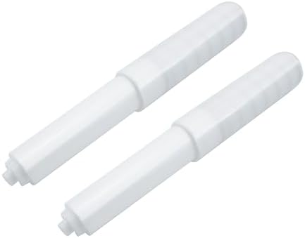 Two-Piece Plastic Toilet Paper Holder Spring Mechanism White