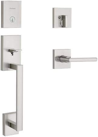 Kwikset San Clemente Front Door Lock Handle Deadbolt Set with SmartKey Security