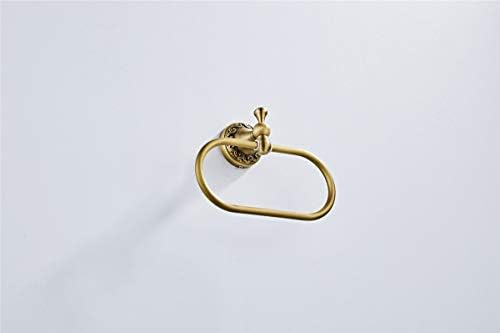 Flybath Oval Towel Ring antique brass finish carved pattern wall-mounted for bathroom kitchen