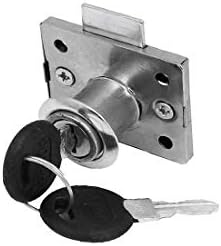 FIYANew Lon0167 16mm Cylinder Metal Deadbolt Drawer Lock with Silver Tone Finish