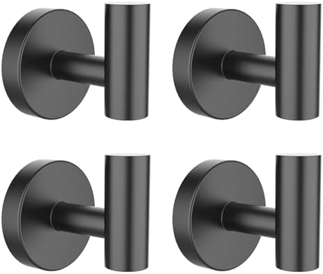 SetSail Towel Hooks - Wall-Mounted 4-Pack Matte Black