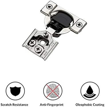 Curl Hinges Soft Close Kitchen Hinges Adjustment Stainless Steel Satin Nickel 20 Pack
