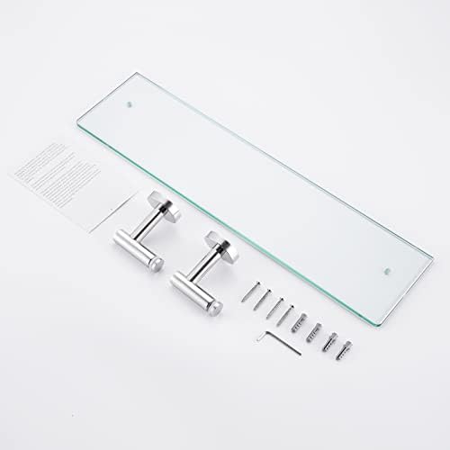 Sturdy 8mm tempered glass shelf for bathroom with rustproof bracket
