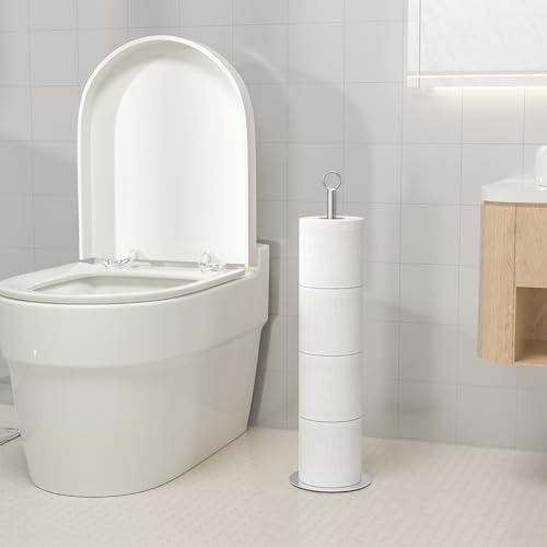 Stylish Stainless Steel Toilet Paper Holder Stand with Reserve Function for Bathroom Storage