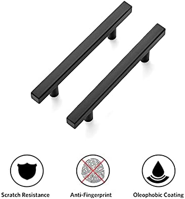 Ravinte 30-Piece 6 Square Cabinet Door Pulls Matte Black Stainless Steel