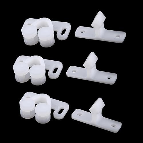 3Pcs White Marine Boat Door Catch Plastic Plate Set for Cabin Storage