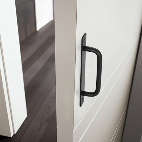 4-Piece Black Barn Door Handles Set Modern aluminium Door Pull for PocketBifold Closet Doors