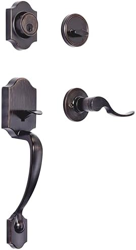 Amazon Basics Handleset with Shelby Lever Affordable and Durable Door Hardware