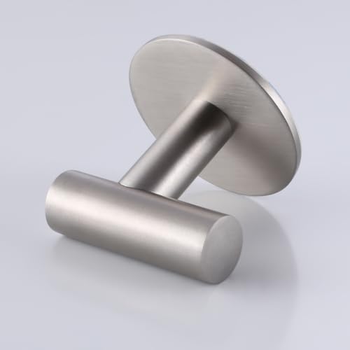 ZuvkySelf-Adhesive Stainless Steel Towel Hook Heavy Duty Bathroom Kitchen Storage Solution Silver
