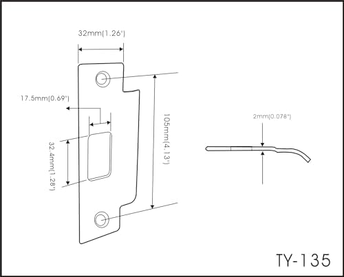 Stainless Steel Lock Strike Plate 4-78 in Deadbolt Replacement Matte Black
