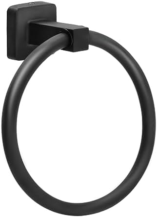 ZGELIN Towel Holder Durable Stainless Steel Bath Kitchen Towel Ring Matte Black Finish