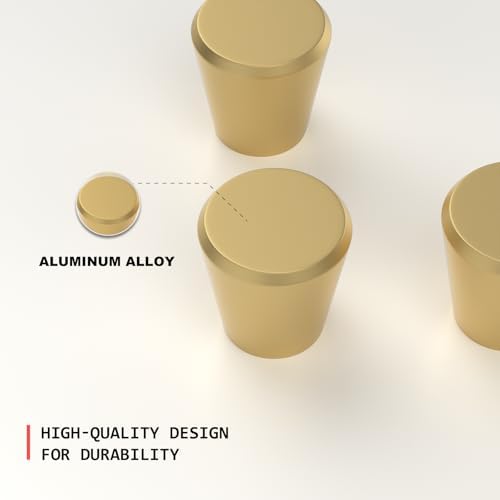 10-Piece Gold Brass Cabinet Knobs Set Easy to Install Durable