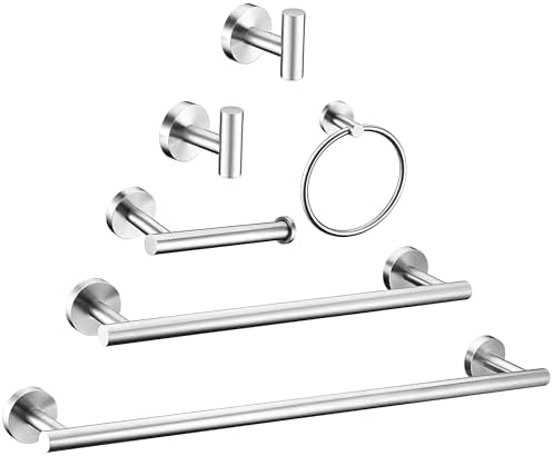 Modern 6-Piece Stainless Steel Bathroom Hardware Set