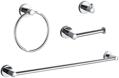 Adjustable 24-Inch Towel Bar with 4 Pieces Set for Bathroom