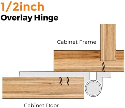 Ravinte 12 Overlay Cabinet Hinges Black Set with Door Bumpers