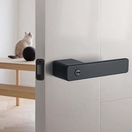 Secure Door Hardware Deadbolt Strike Plate Black Matte Finish