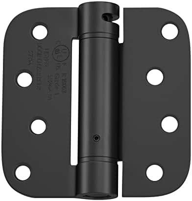 Haidms 3-Piece Set Self-Closing Door Hinges with Adjustable Tension 4inch Black Spring Hinge for Heavy-Duty Doors