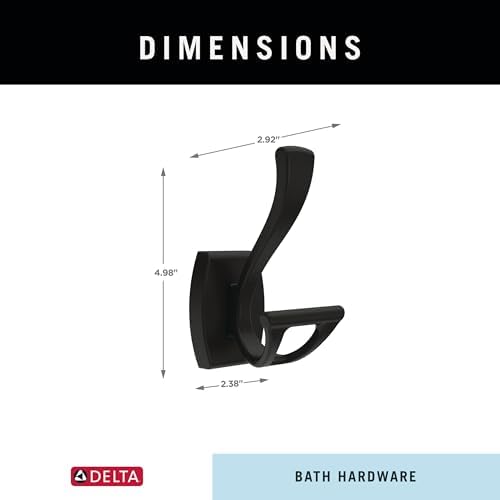 Delta Dansant Double J Wall Mounted Towel Hook Matte Black