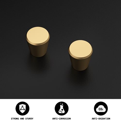 10-Piece Gold Brass Cabinet Knobs Set Easy to Install Durable