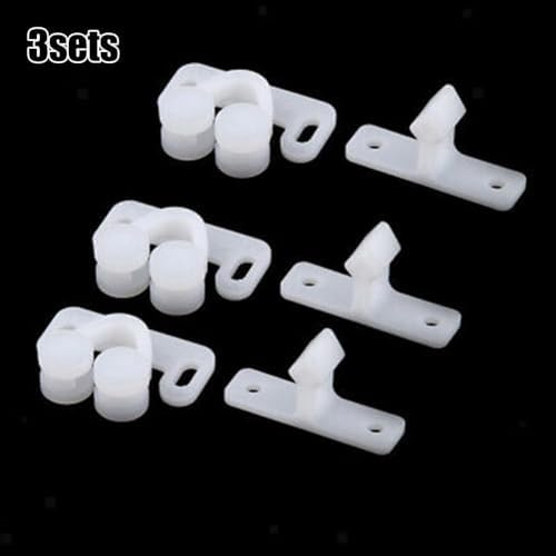 White 3-Piece Marine Boat Door Catch Latches Set for Cabinet Door Protection