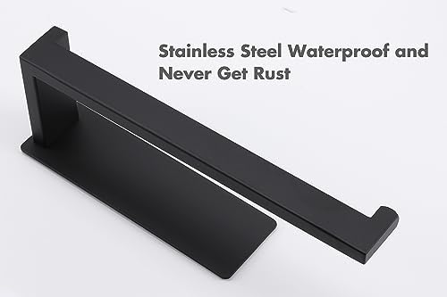 9-Inch Matte Black Hand Towel Holder - Set of Two