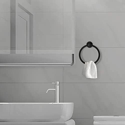 Towel Ring Wall-Mounted Stainless Steel Black