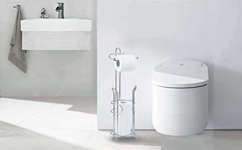 SunnyPoint Bathroom Toilet Tissue Holder Storage Stand Chrome