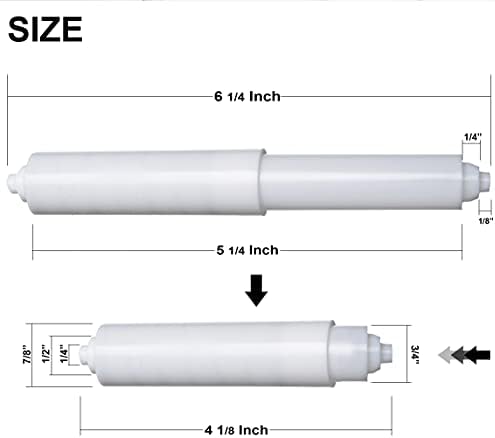 Hilltop Products 2 Pack White Toilet Paper Holder Spring Loaded Durable for Home Use