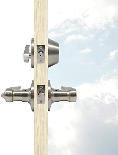 Front Door Door Lever Lock Set Zinc Alloy SATIN Nickel Keyed Entry Easy Install