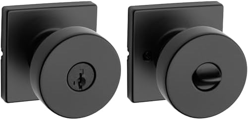 Bracket-Ready Entry Door Knob for Keyed Doors Matte Black
