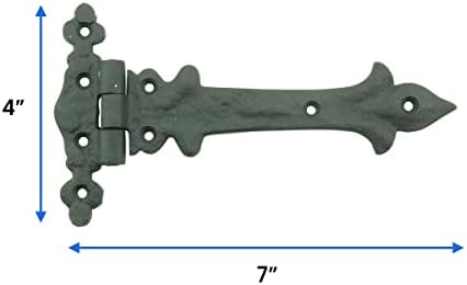 Black Wrought Iron Door Hinges w 7-in Capacity