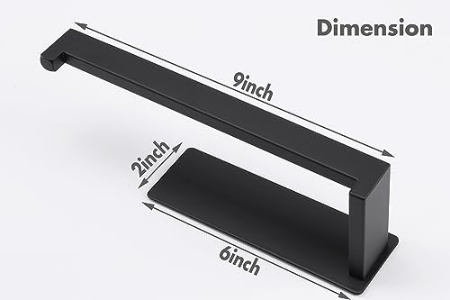 9-Inch Matte Black Hand Towel Holder - Set of Two