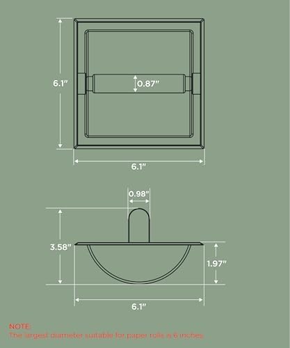 FORIOUS Recessed Toilet Paper Holder Space-Saving Stainless Steel Wall Mount
