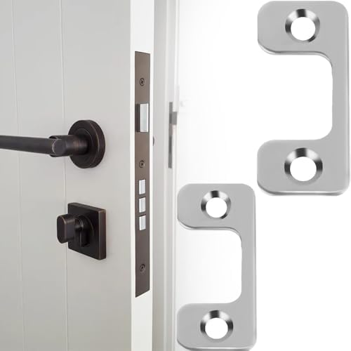 4 Pcs Door Strike Plate Set for Home - 2-14 Door Lock Plate Adjustable Strike Plate Rust-Proof Smart Lock Security