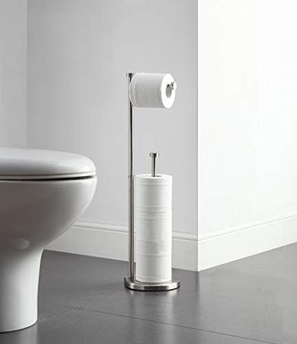 SunnyPoint Free Standing Bathroom Toilet Paper Holder Stand with Reserve Jumbo Roll Capacity