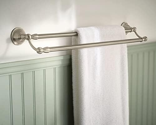Moen Sage Collection Spot-Resistant Brushed Nickel Towel Bar for Bathroom Kitchen