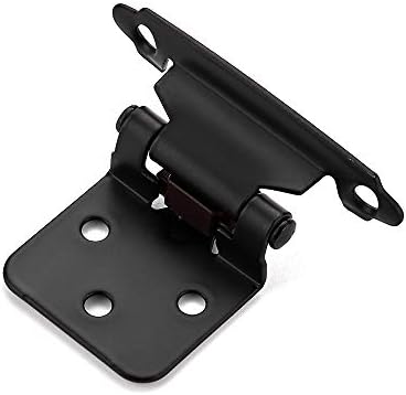 Ravinte 12 Overlay Cabinet Hinges Black Set with Door Bumpers