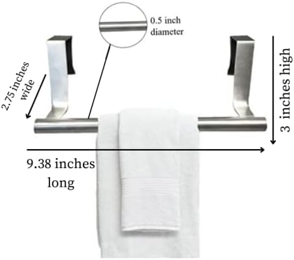 2-Piece Hand Bathroom Towel Hook Brushed Steel Easy Install Rust-Proof