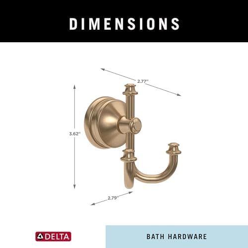 Delta Mylan 3-Prong Towel Hook Champagne Bronze Triple Wall Mounted