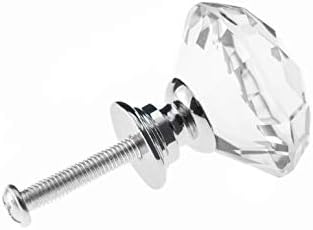 YourGift 12-Piece Crystal Shaped Knobs for Cabinets Silver