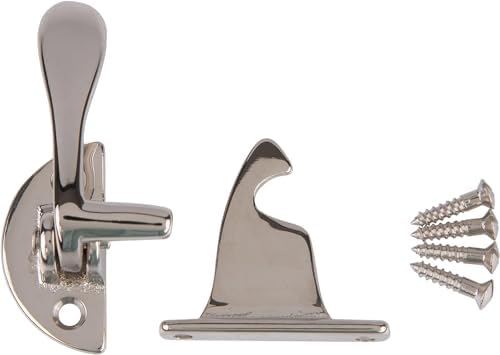 Nickel-Plated Antique Cabinet Door Latch and Catch