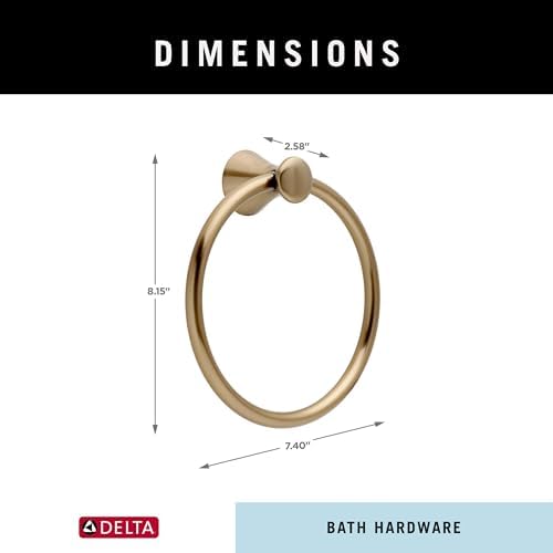 Delta 73846 Bath Towel Ring Elegant Champagne Bronze Design