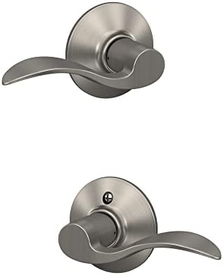 Schlage F10 V ACC 619 Door Lever Passage Lock Satin Nickel