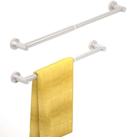 Adjustable Stainless Steel Towel Bar from 14 to 245 Inches for Bathroom Kitchen Use