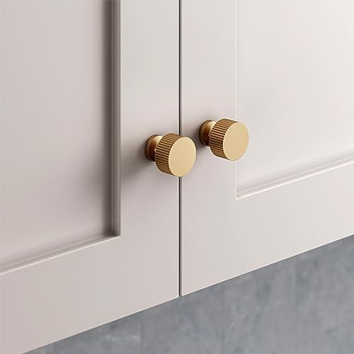 4-Piece Solid Brass Cabinet Knobs Gold Finish Durable and Stylish for Home Use