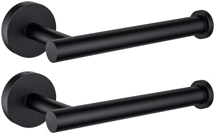 KitsureSturdy 304 Stainless Steel Toilet Paper Holder Wall-Mounted Black - Bathroom Essential